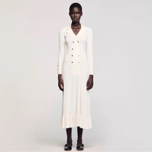 Sandro Knit Maxi Long Sleeve Dress 38IT XS